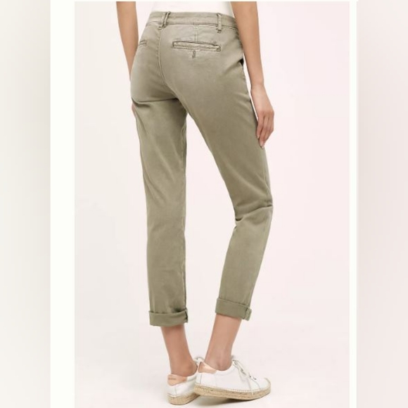 Pilcro and the Letterpress Light Green Hyphen Low-Rise Boyfriend Chinos-Size 28P - Picture 7 of 8